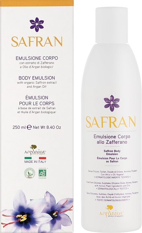Эмульсия с шафраном для комплексного ухода за телом для всех типов кожи - Arganiae Safran Body Emulsion — фото N2