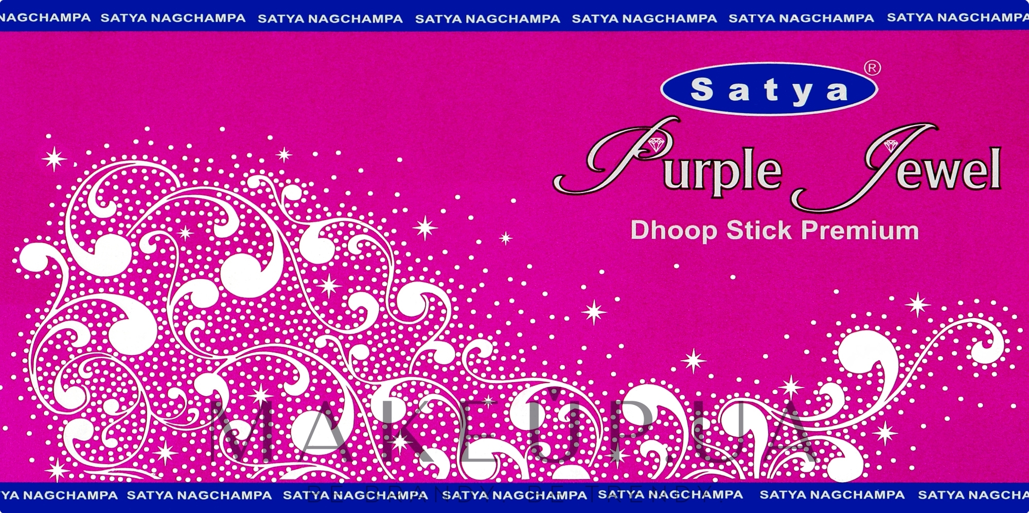 Пахощі палички "Фіолетовий дорогоцінний камінь" - Satya Purple Jewel Dhoop Sticks Premium — фото 20шт