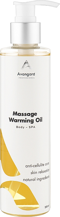 Разогревающее антицеллюлитное масло для массажа тела - Avangard Professional Massage Warming Oil — фото N1