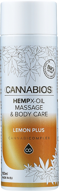Масло для массажа "Лимон" - Cannabios Hempx-Oil Massage & Body Care Lemon Plus — фото N1