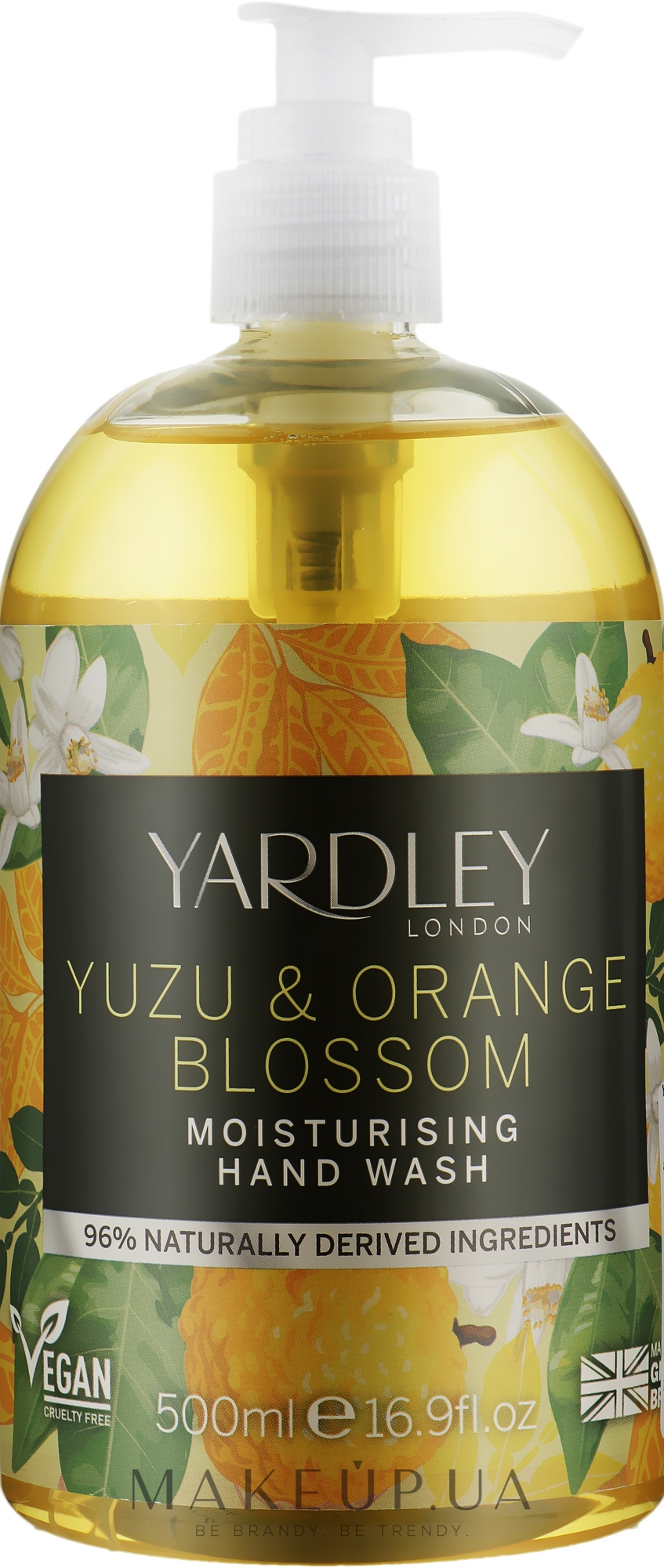 Засіб для миття рук "Yuzu & Orange Blossom" - Yardley Yuzu & Orange Blossom Moisturising Hand Wash — фото 500ml