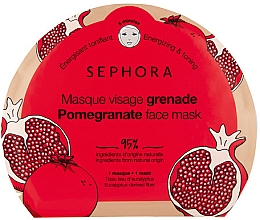 Духи, Парфюмерия, косметика Тканевая маска для лица "Гранат" - Sephora Colorful Face Mask