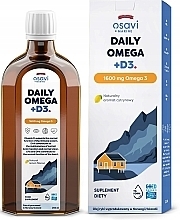 Пищевая добавка "Омега 3 + D3", 1600 мг, со вкусом лимона - Osavi Daily Omega — фото N1