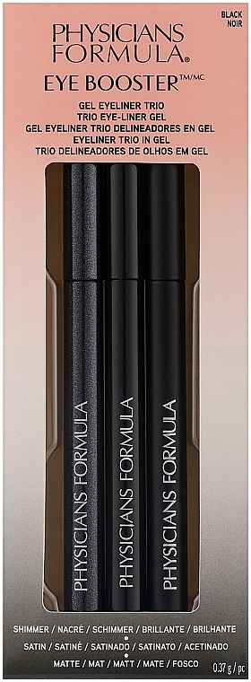 Набор водостойких гелевых карандашей с тремя финишами - Physicians Formula Eye Booster Gel Eyeliner Trio Black (eyeliner/3*0.37g)