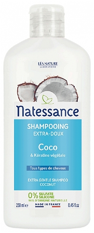 Шампунь с кокосовым маслом - Natessance Extra Gentle Shampoo Coconut — фото N2