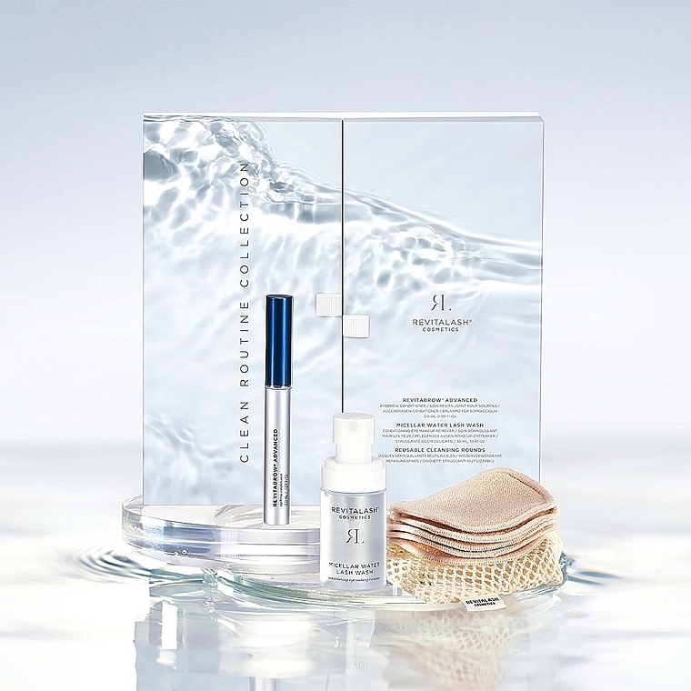 Набір - Revitalash RevitaBrow Clean Routine Collection Set (br/cond/3ml + micel/30ml + cl/pads/5pc) — фото N2