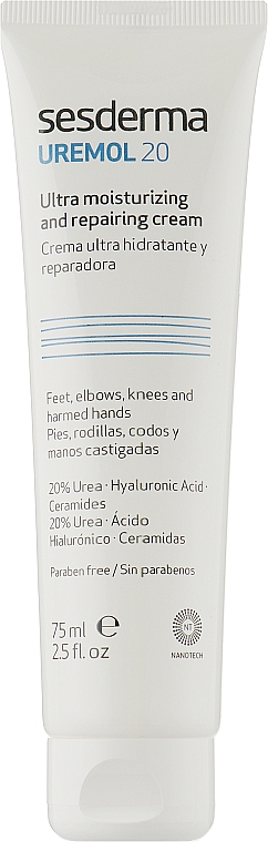 Ультразволожувальний крем для ніг і рук - SeSDerma Laboratories Uremol 20 Ultra Moisturizing & Repairing Cream — фото N1