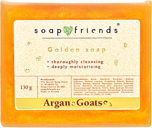 Золотое мыло с аргановым маслом и протеинами козьего молока - Soap Friends Argan & Goats Golden Soap — фото N1