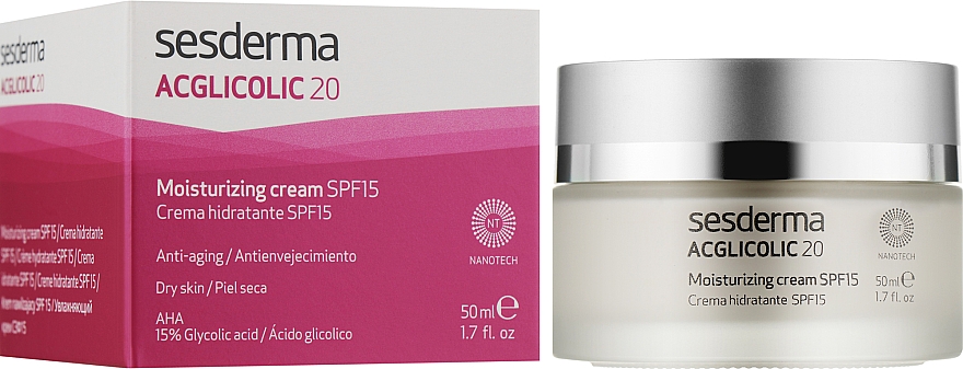 Зволожуючий крем - SesDerma Acglicolic 20 Moisturizing Cream SPF 15 — фото N2