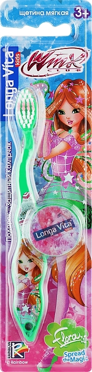 УЦЕНКА Зубная щетка "Winx" с колпачком, зеленая - Longa Vita * — фото N1
