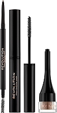 Набор - Makeup Revolution Ultra Brow Builder Kit (wax/8ml + brow/pomade/2,2g + eye/crayon/0,09g) — фото N2