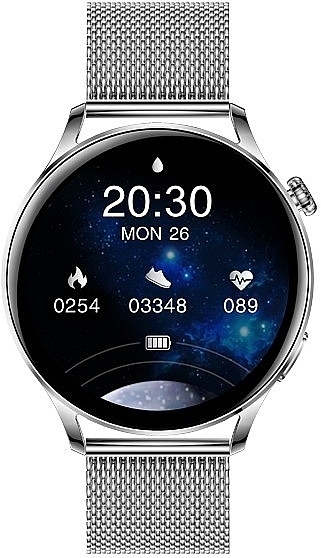 Смарт-часы для женщин, серебрянная сталь - Garett Smartwatch Lady Elegance RT — фото N2