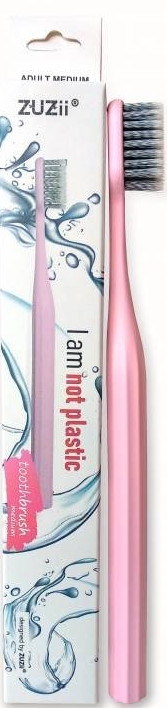 Биоразлагаемая зубная щетка, розовая - Zuzii Toothbrush — фото N1