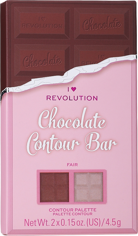 Палетка для контурирования лица - I Heart Revolution Chocolate Contour Bar — фото N2