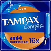 УЦЕНКА Тампоны с аппликатором, 16 шт. - Tampax Compak Super Plus * — фото N1