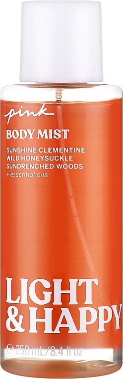 Парфюмированный спрей для тела - Victoria`s Secret Pink Light & Happy Sunshine Clementine Wild Honeysuckle Sundrenched Woods