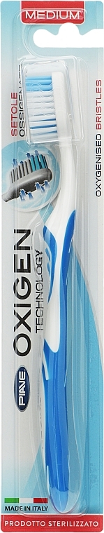 Зубна щітка "Oxigen", середня, синя - Piave — фото N1