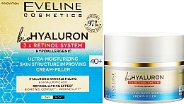 Ультразволожувальний крем-філер - Eveline Cosmetics BioHyaluron 3X Retinol System 40+ — фото N2