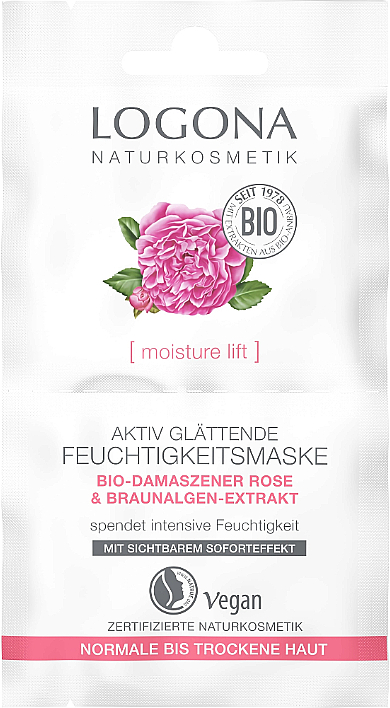 Зволожувальна маска з дамаською трояндою - Logona Moisture Lift Active Smoothing Moisture Mask — фото N1