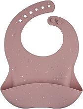 Слинявчик силіконовий із кишенею "Dots", рожевий - Canpol Babies — фото N1