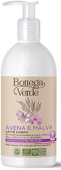 Лосьон для тела с гиперферментированными экстрактами овса и мальвы - Bottega Verde Avena & Malva Body Lotion — фото N1