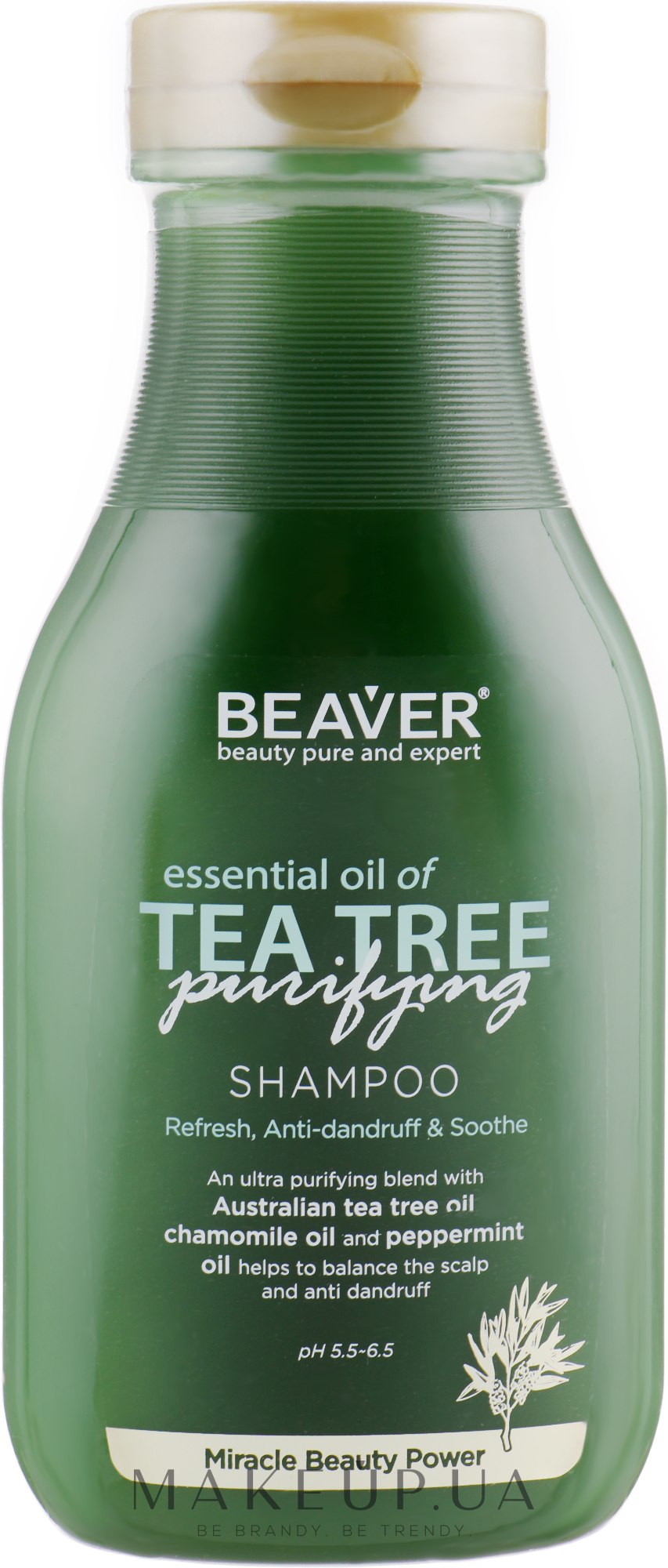 Шампунь для жирных волос с маслом чайного дерева - Beaver Professional Essential Oil Of Tea Tree Shampoo — фото 350ml