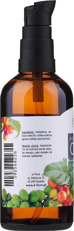 Антицеллюлитное масло с экстрактом зеленого кофе (с дозатором) - E-Fiore Natural Oil — фото N4