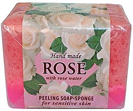 Парфумерія, косметика Мило-пілінг "Біла троянда" - Aroma Essence Peeling Soap Sponge "White Rose"