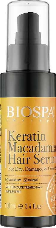 Масляный сыворотка для волос "Кератин и макадамия" - Sea of Spa Bio Spa Keratin Macadamia Hair Serum