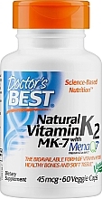 Натуральный витамин K2 MK-7 с MenaQ7, 45 мкг, капсулы - Doctor's Best  — фото N1