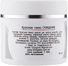 Крем-маска с красной глиной "Очищение" - H2Organic Natural Cosmetic Cream-mask Velvet Skin Red Clay — фото N2
