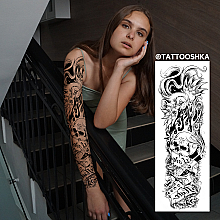 Тату-рукав "Любовь и ненависть" - Tattooshka — фото N1