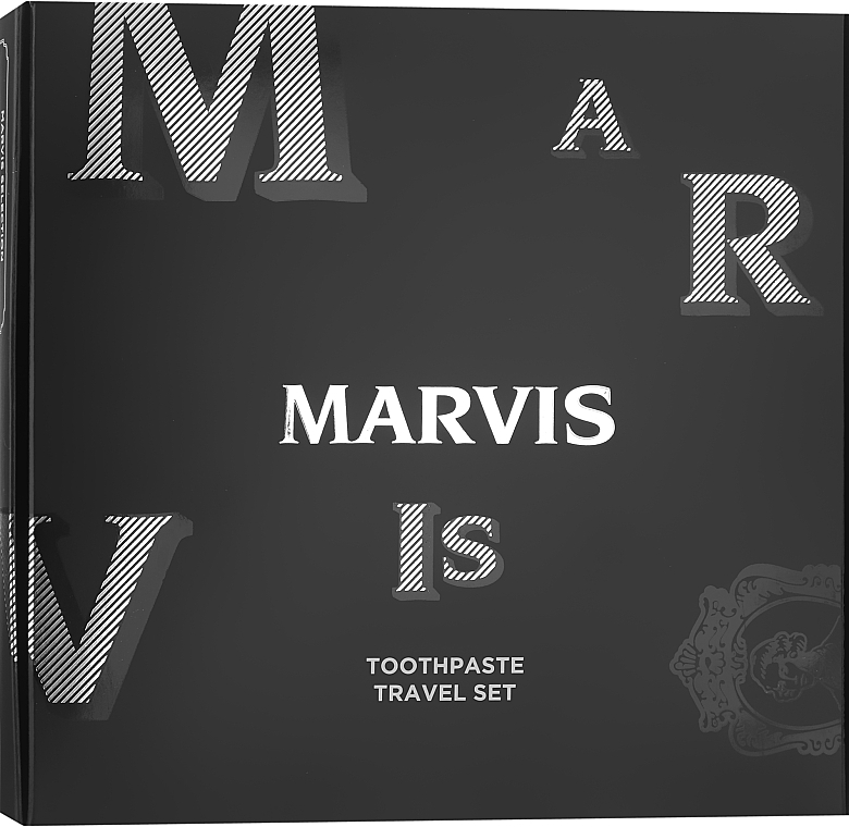 Набор "Toothpaste Travel Set" - Marvis (toothpast/25ml + mouthwash/30ml + toothbrush/1pcs) — фото N1