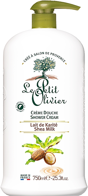 Крем для душу "Каріте Молоко" - Le Petit Olivier Extra Gentle Shower Creams — фото N1