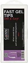 Гелевые типсы для быстрого наращивания "Medium Almond", прозрачные - Canni Clear Fast Gel Tips — фото N1