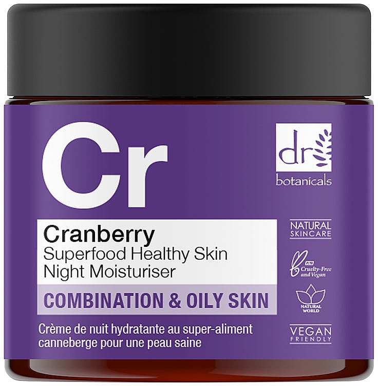 Ночной увлажняющий крем для лица - Dr. Botanicals Cranberry Superfood Healthy Skin Night Moisturiser — фото N3