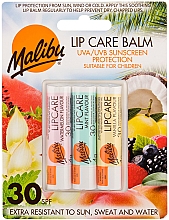Парфумерія, косметика Набір - Malibu Lip Care Balm SPF30 Set (lip/balm/3x4g)
