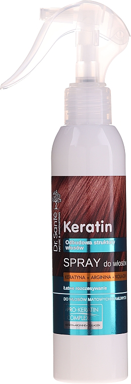 Спрей для тусклых и ломких волос Кератин + Аргинин + Коллаген - Dr. Sante Keratin Spray — фото N4
