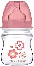 Парфумерія, косметика Пляшка з широким отвором "Easystart Newborn" антиколікова,120 мл, рожеві квіти - Canpol Babies 