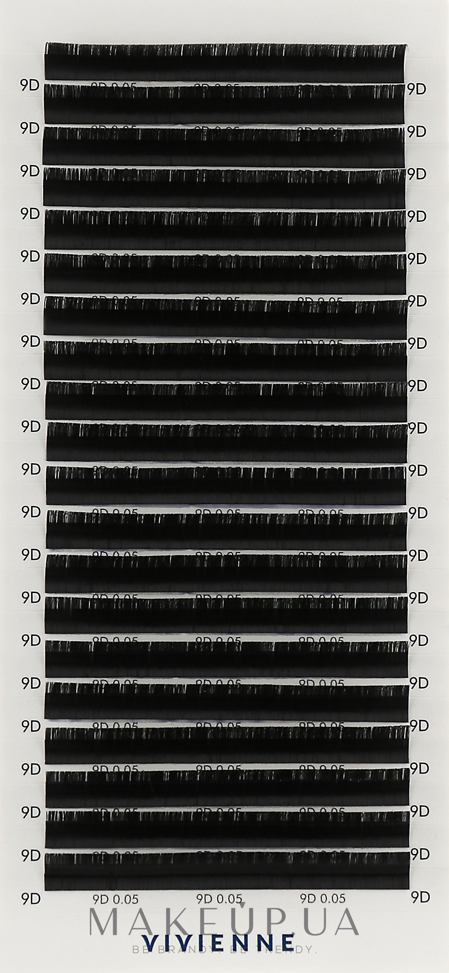 Накладные ресницы "Elite", черные, 20 линий (0,05, D, 9), эко упаковка - Vivienne — фото 1уп