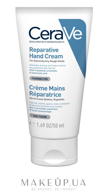 Відновлювальний крем для дуже сухої та огрубілої  шкіри рук - CeraVe Reparative Hand Cream — фото 50ml
