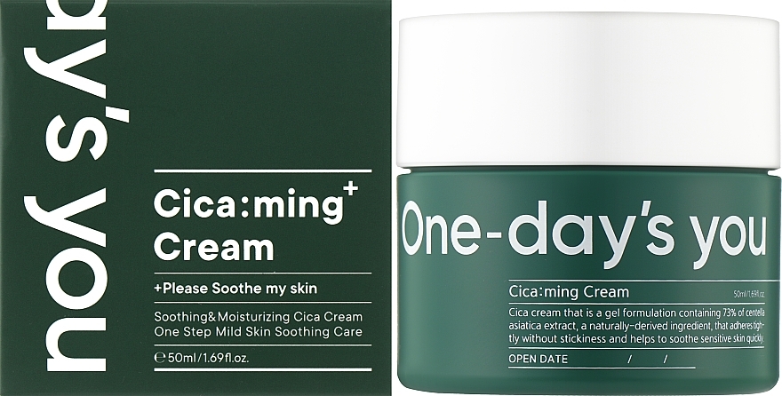 Заспокійливий крем для обличчя - One-Days You Cica:ming Cream — фото N2