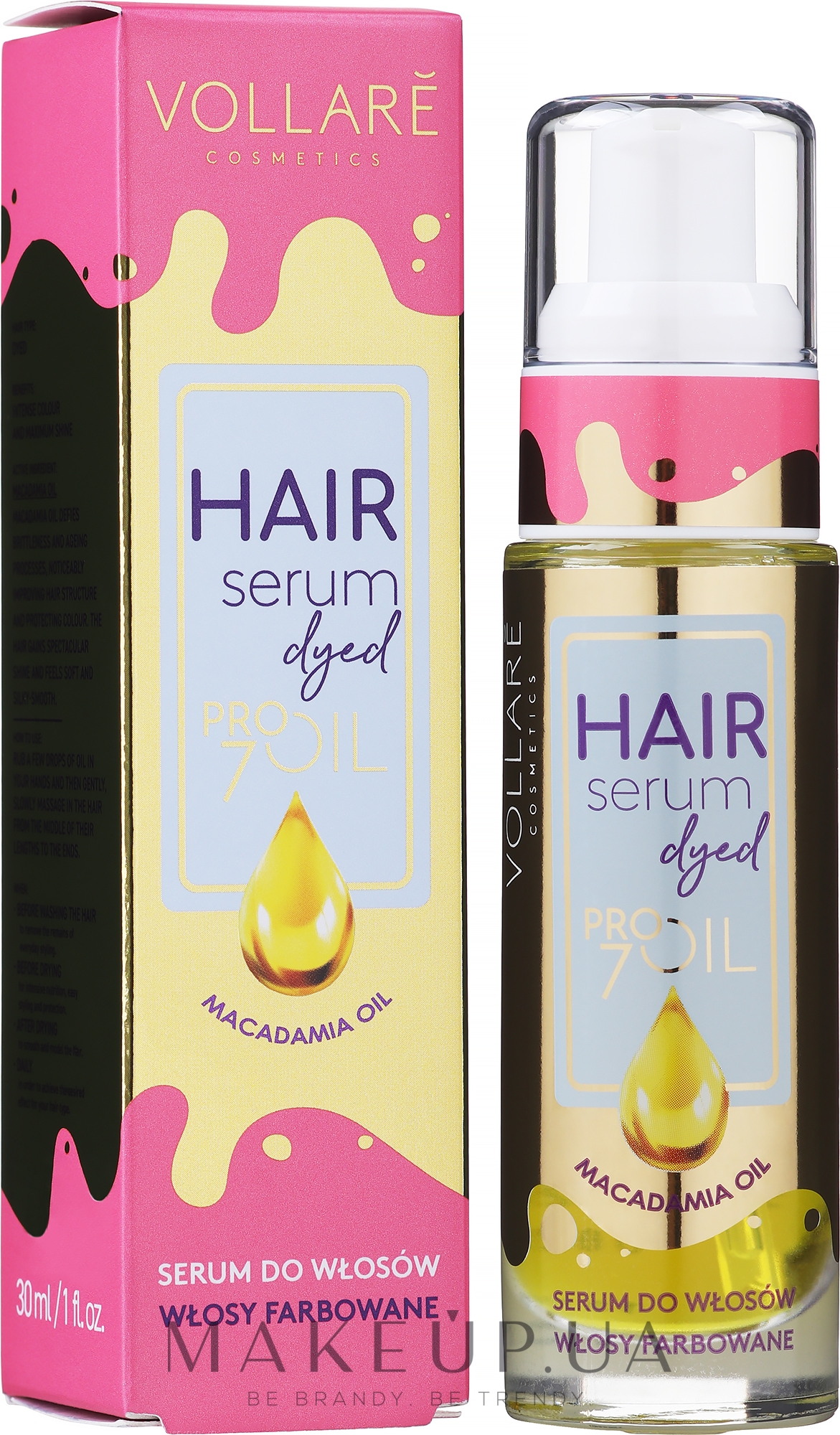 Олія з макадамією для фарбованого волосся - Vollare PROils Color&Shine Oil — фото 30ml