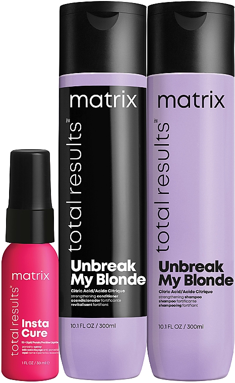 Набор - Matrix Record Breaking Blonde (shmp/300ml + cond/300ml + spray/30ml) — фото N3