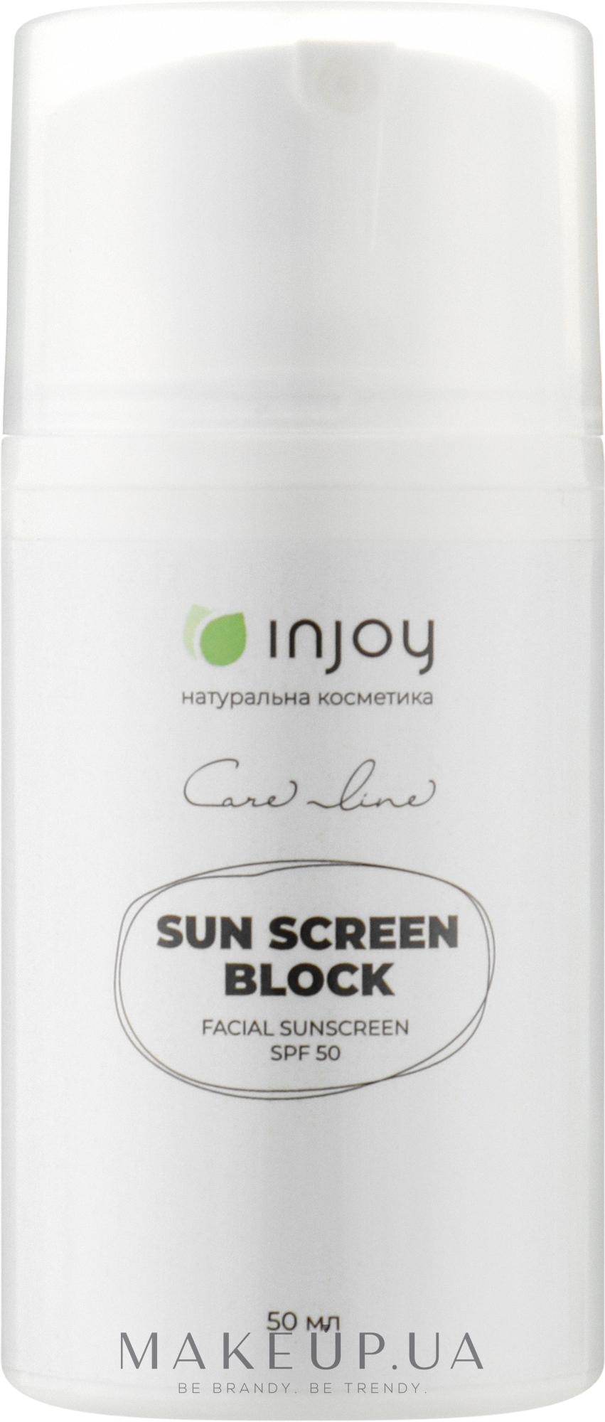 Сонцезахисний крем для обличчя SPF50 - InJoy Care Line Sun Screen Block — фото 50ml