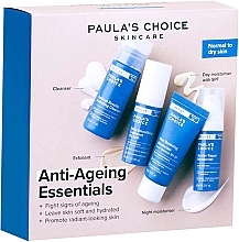 Духи, Парфюмерия, косметика Набор - Paula's Choice Anti-Aging Essentials Normal To Dry Skin Set (f/cr/10ml + f/cr/15ml + f/gel/30ml + f/peel/10ml)