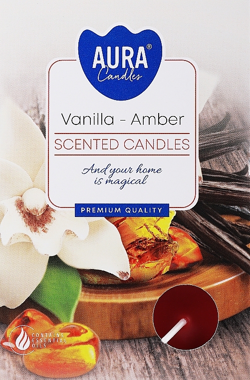 Набор чайных свечей "Амбра и ваниль" - Bispol Vanilla Amber Scented Candles — фото N1