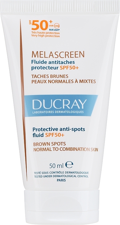 Антипигментный флюид для лица - Ducray Melascreen Protective Anti-spots Fluid SPF 50 Normal to Combination Skin  — фото N2
