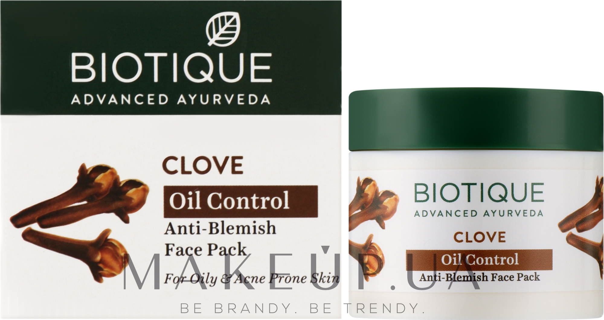 Маска для лица против пятен с гвоздичным маслом - Biotique Advanced Ayurveda Clove Oil Control — фото 75g