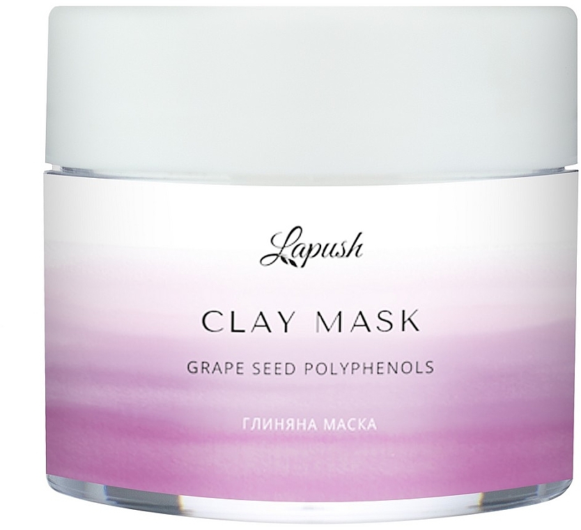 Глиняная маска для лица с полифенолами винограда и розовой глиной - Lapush Grape Seed Polyphenols Clay Mask — фото N3